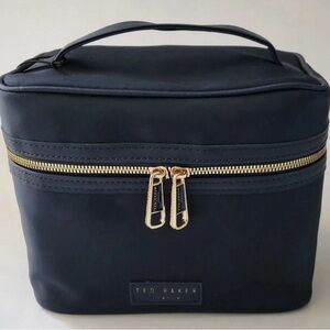 TED BAKER LONDON BLACK TRAIN CASE MAKEUP TOILETRY COSMETIC BAG Travel NEW